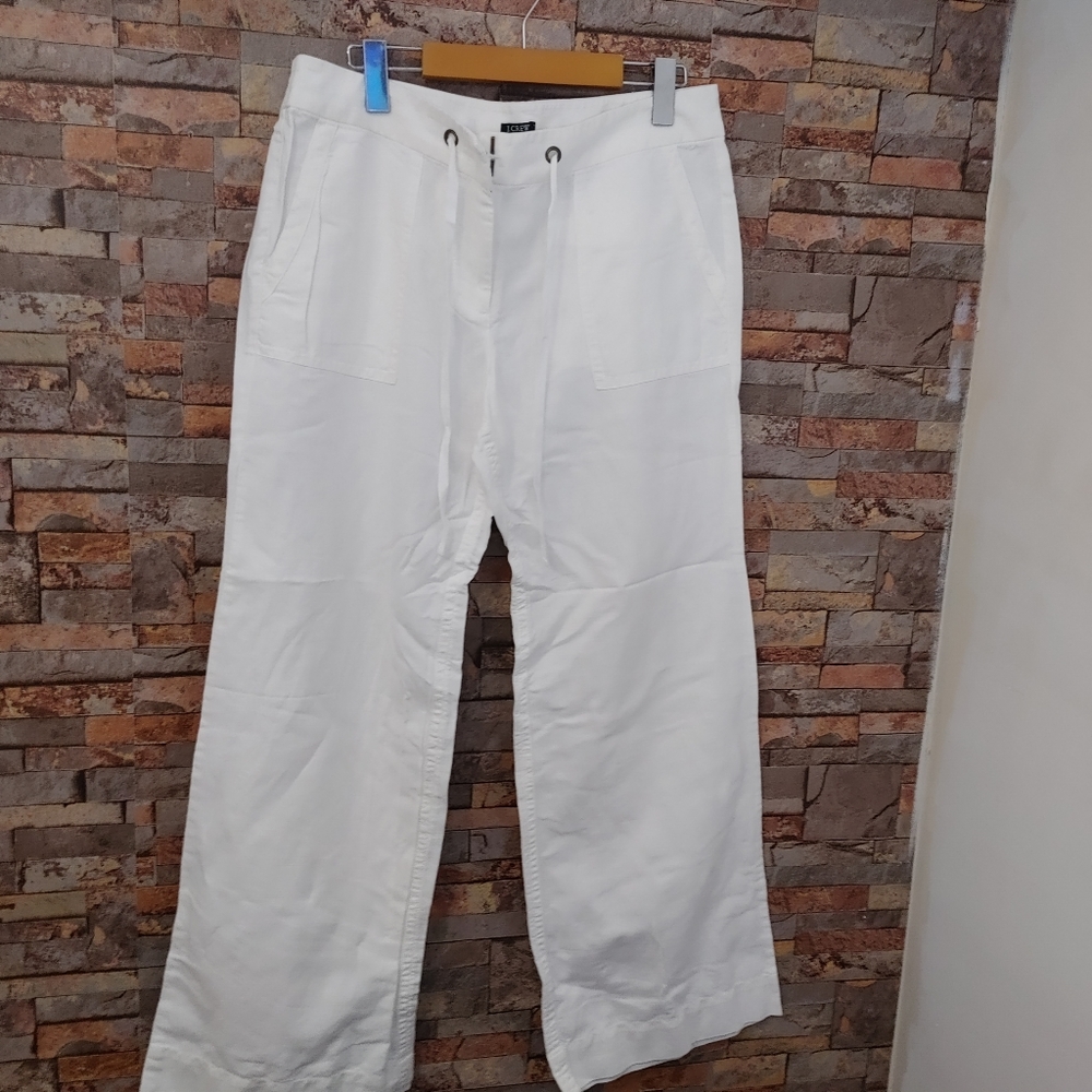 J.CREW Linen Blend Wide Legs Pants Size 10